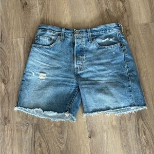 Levis 501 Distressed Jean Shorts